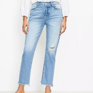 LOFT High Rise Straight Crop Jeans